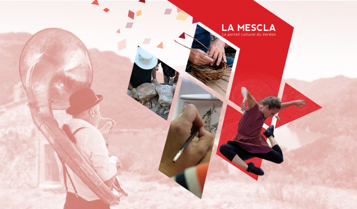 Visuel de La Mescal, portail culturel du Verdon - création graphique agence AcomZ  2014