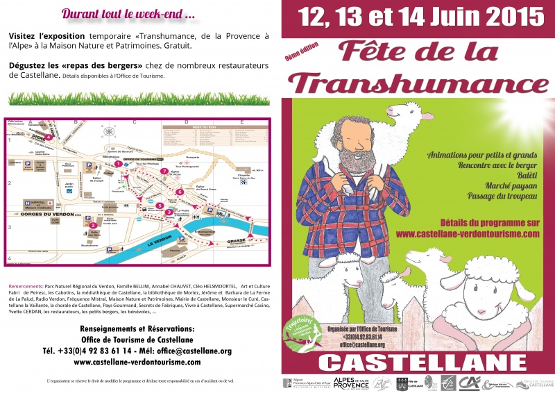 page 1 du programme de la fête de la transhumance de Castellane