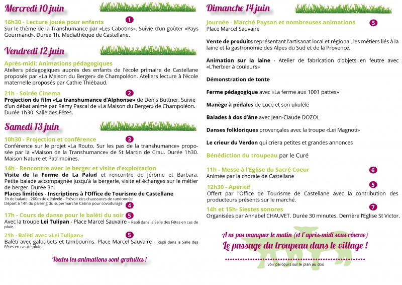 page 2 du programme de la fête de la transhumance de Castellane