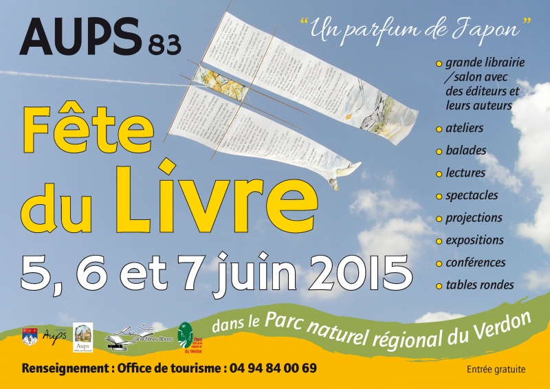 affiche de la fête du livre à Aups 2015