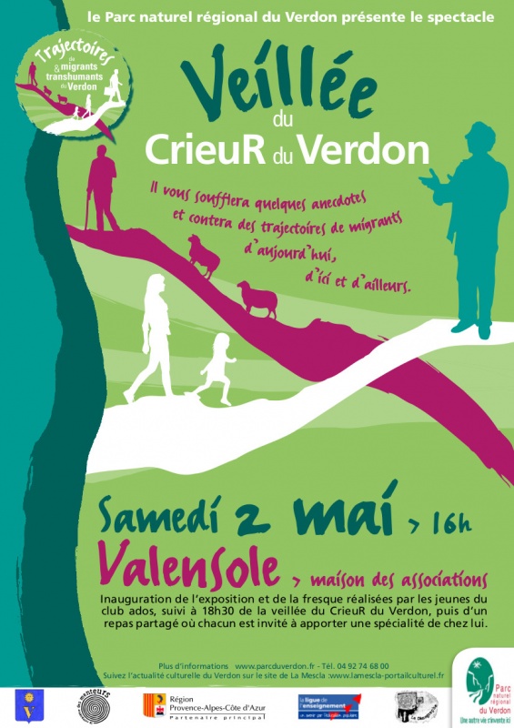 affiche de la veillée du CrieuR du Verdon le 2 ma à Valensole