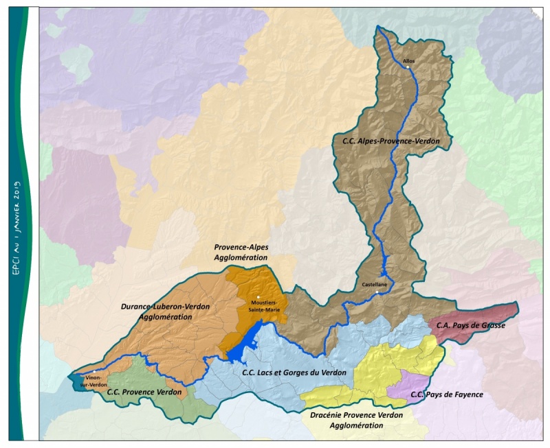 Périmètre du bassin versant du Verdon
