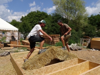 Construction ossature bois et isolation paille à La Martre