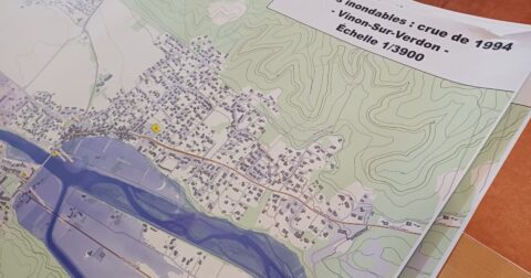Carte des zones inondées de la cure de 1994